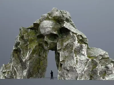 Skull Cave Low-poly 3D model