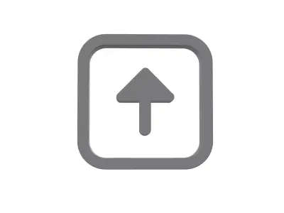 3d arrow alt square up Low-poly 3D model