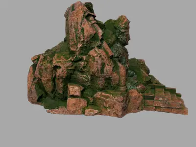 buda 1 statue of buddha on rock Low-poly 3D model