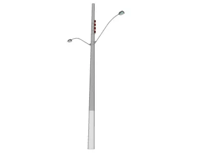 Concrete Lamp Post - Light Pole - Light Post - Street Light 54 3D model