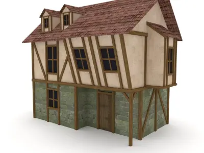 Medieval Cottage Low-poly 3D model get