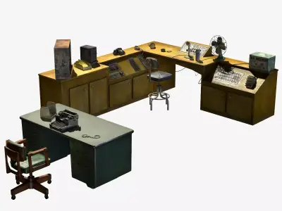 Control Room Low-poly 3D model
