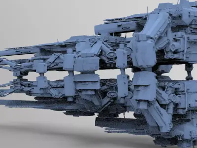 Advanced Ancient Civilization Ship architecture 8 3D model