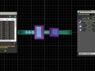 Solitaire Women Light Weight Baguette Princess stone Band Ring 3D print model