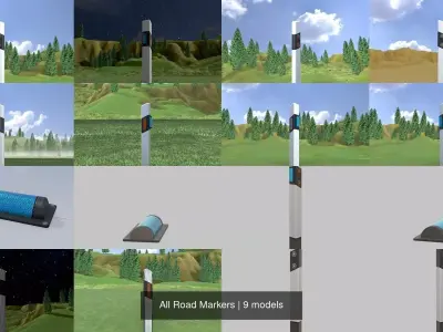 All Road Markers 3D Model Pack
