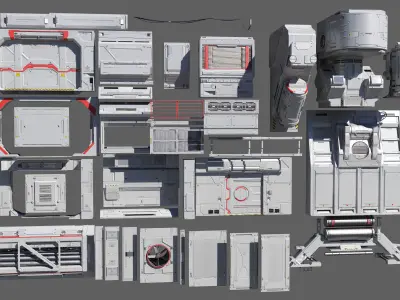 sci-Fi-Hall textured CLEAN FULL EDITION PACK 3D model