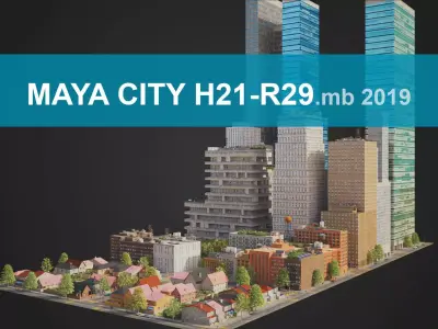 City District H21-R29 MAYA Low-poly 3D model
