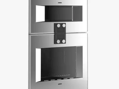 GaggenauOvens stainless steel microwave oven on wall 3D model