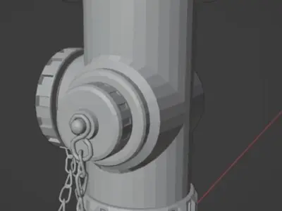 Hydrant fire with chain 3D model