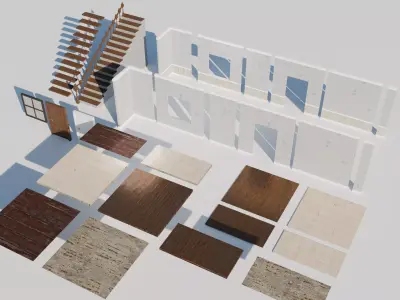 Realistic Modular House Builder Pack  Low-poly 3D model