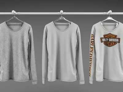 Long sleeve shirt collection 3D model