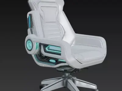 Futuristic Sci-fi Chair Low-poly 3D model