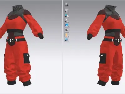 Sci-Fi Future Wear - 45 Marvelous Designer and Clo3D 3D model