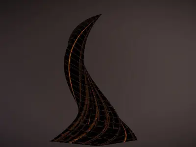 Twisted Layered Tower Futuristic 3D model