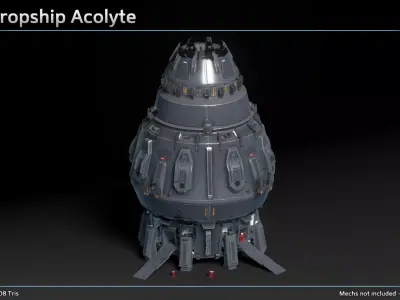 Scifi Dropship Acolyte Low-poly 3D model