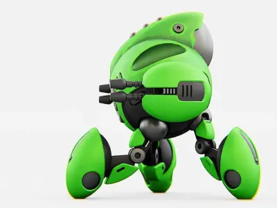 BATTLE DROID GREENGEM   RIGGED 3D model