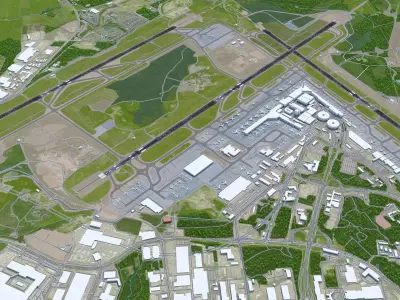 Helsinki Airport 15km Low-poly 3D model