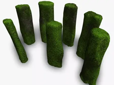 Rock Pillars - Moss 2 Low-poly 3D model