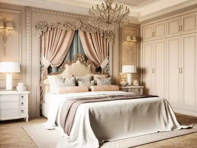 French Style Bedroom 3D Model 3D model