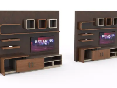 Modular TV Unit AR Low-poly 3D model