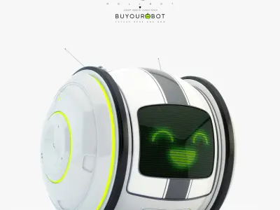 Cute rolling bot toy IV 3D model