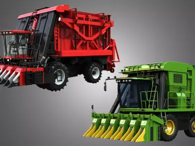 Combine Harvesters - Cotton Pickers  2 in 1 3D Model Pack