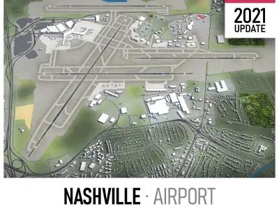 Nashville Airport Low-poly 3D model