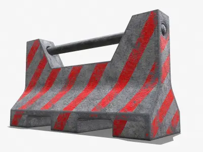 Concrete Barrier PBR Low-poly 3D model
