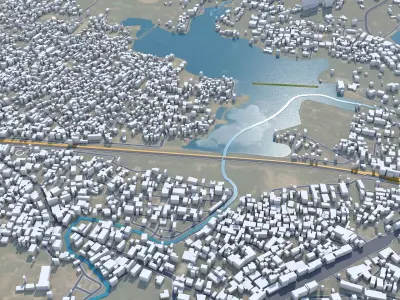 Dhanbad Jharkhand India 25km Low-poly 3D model