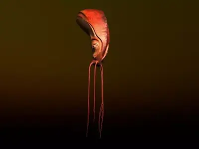 Nautilus head of snake Low-poly 3D model