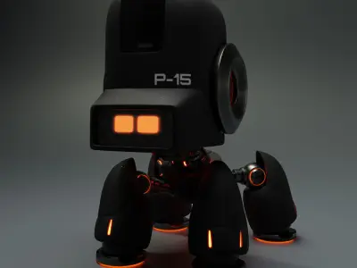 Cute Spider Robot Black  3D model
