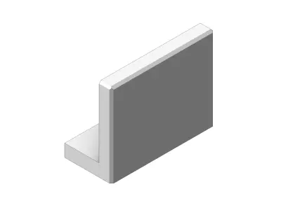 Concrete L Block Retaining Wall 80 cm Height 99 cm Length 3D model