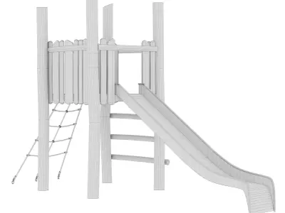 Play platform with slide and net 3D model