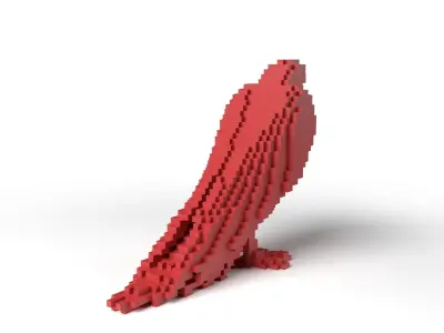 Parrot Minecraft Voxel Low-poly 3D model