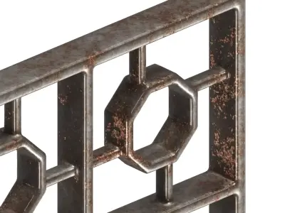 Rusty Astonishing Window Grill 3D model