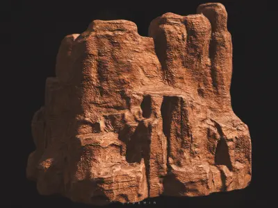 Desert Cliff Mountain 3D Model Low-poly 3D model
