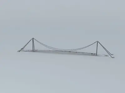 Suspension bridge Martinska Ves Low-poly 3D model