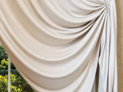 Modern curtain on eyelets  3D model