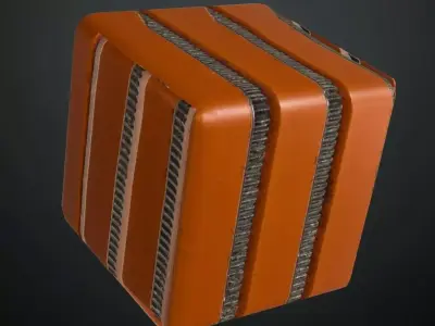 Orange Rust Sci-Fi Metal Panel PBR Seamless Texture