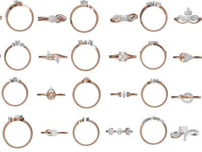 210 Light Weight Women Ring STL JCD Details Collection 3D Model Pack