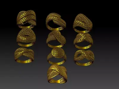 40 light weight rings  STL files  ready for print 3D 3D Model Pack