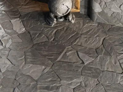 H72 Slate Stone - PBR - 4K - Seamless Low-poly 3D model
