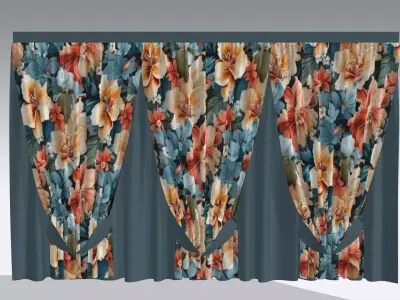 Curtain Low-poly 3D model