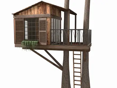 Tree House BW 3D model