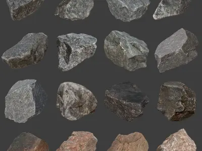 Stones Pack Volume 6 Low-poly 3D model