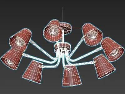 evoluce ceiling light with six lamps 3D model