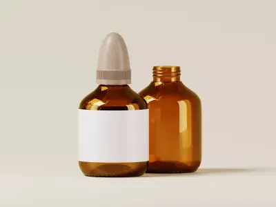 Good description for Amber Cosmetic Bottle 3D Model Buyer Low-poly 3D model