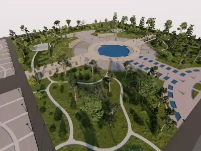 public park-Private Park Landscape -Park Center  3D model