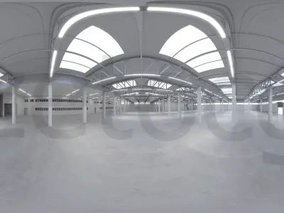 HDRI - Industrial Warehouse Interior 2 - 16384x8192 Texture