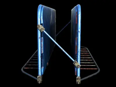 Metal Barricade Low-poly 3D model